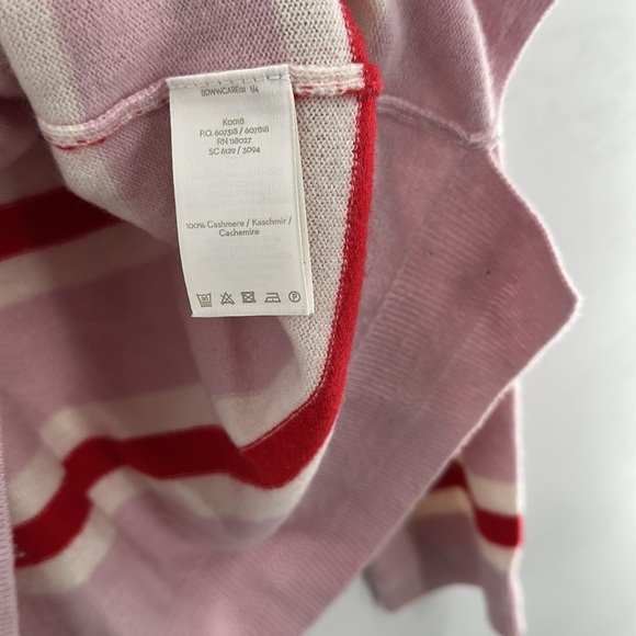 Boden Cashmere Crew Stripes Pink Red Large - Picture 3 of 5